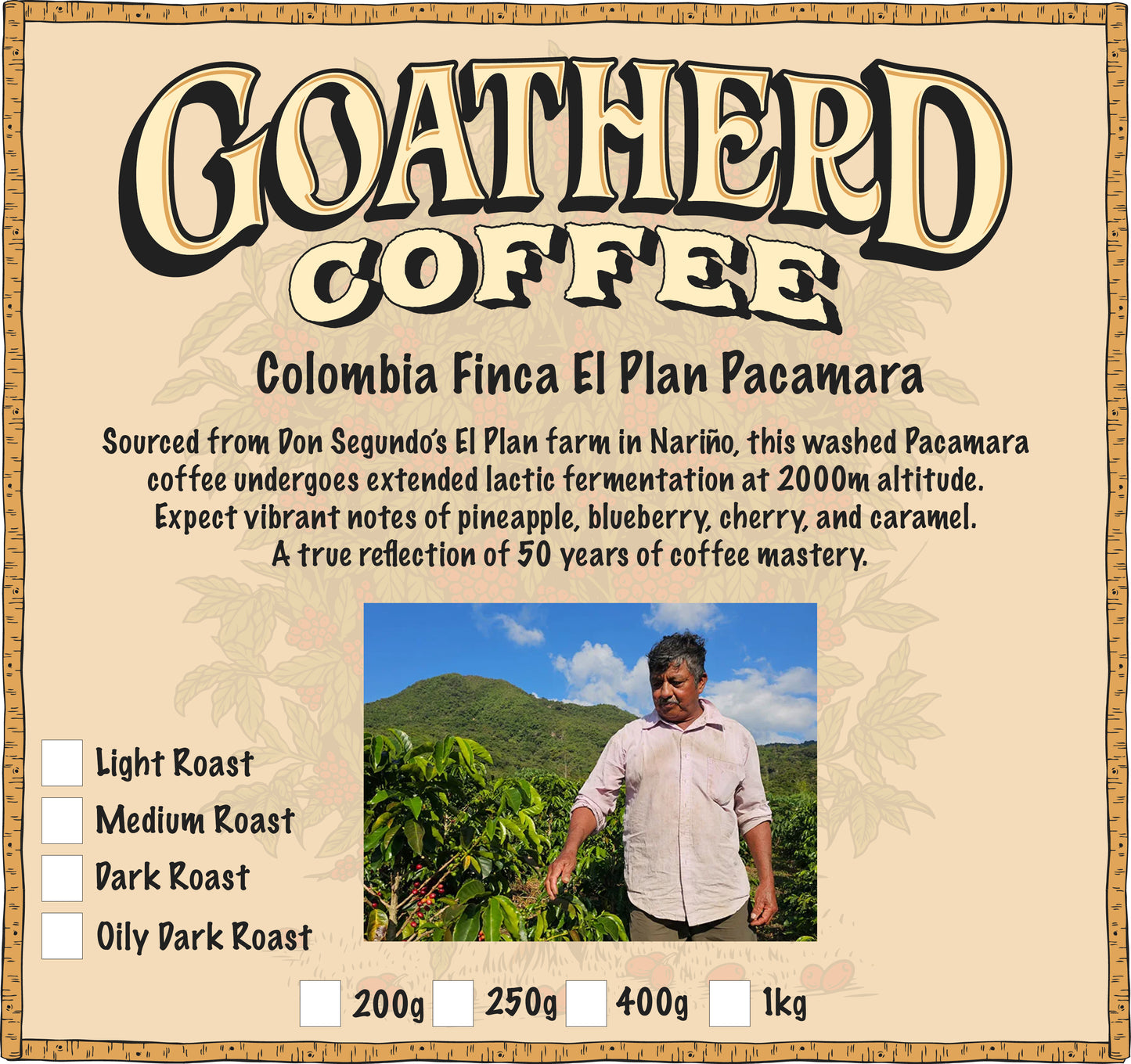 Colombia Finca El Plan Pacamara - GoatHerd Coffee